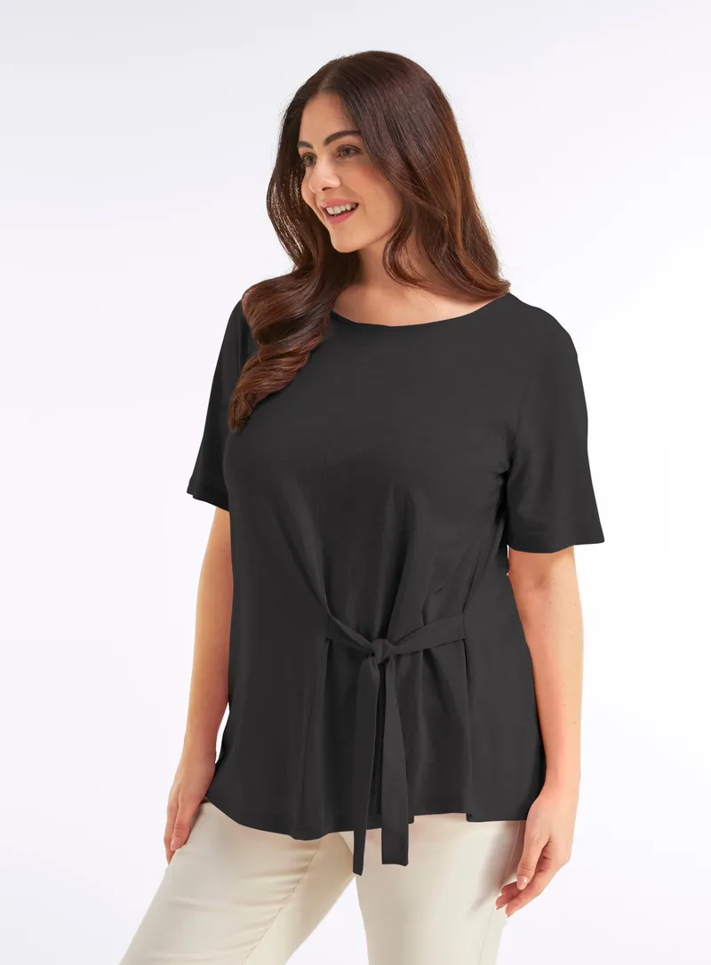 sheego Shirt schwarz, Schwarz, – Produktbild 2 von 2