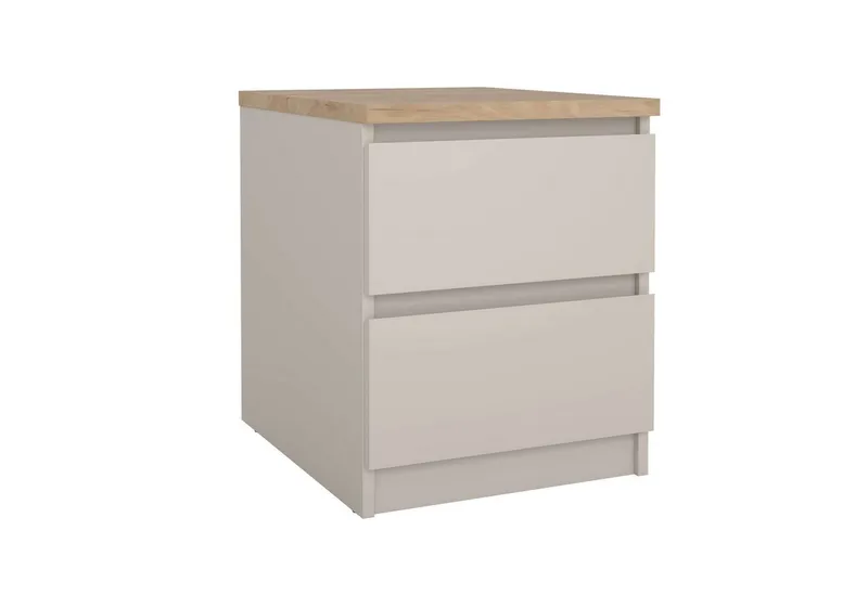Home affaire Nachttisch Naia, Eleganter Nachttisch mit 2 Schubladen, Braun, – Produktbild 4 von 7