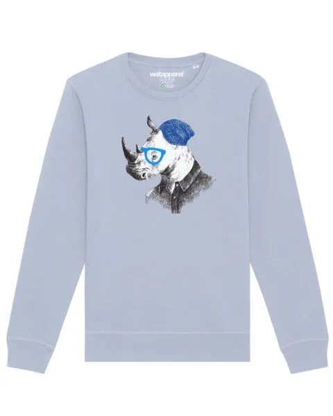 watapparel watapparel Sweatshirt Unisex Nashorn, Serene blue, – Produktbild 1 von 4