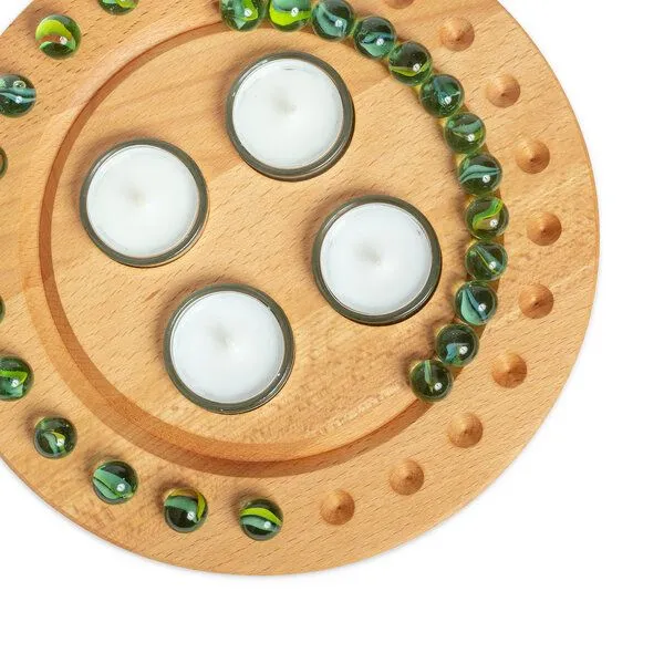 klotzaufklotz klotzaufklotz Adventskalender und Adventskranz mit Teelichtern, Schwarz-anthrazit, – Produktbild 7 von 8