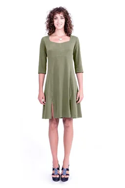 RAVENS VIEW IBIZA RAVENS VIEW IBIZA Damen vegan Kleid Berlin Khaki Grün – Produktbild 1 von 1