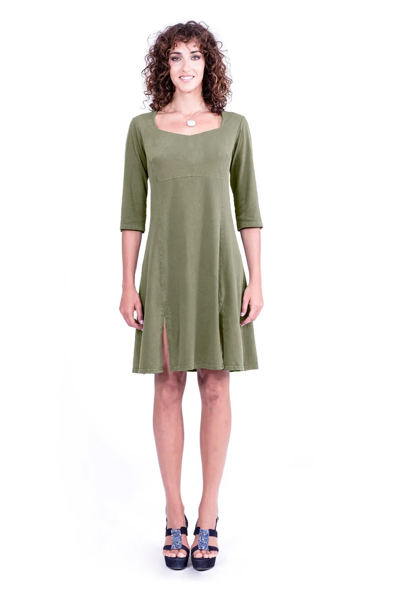 RAVENS VIEW IBIZA RAVENS VIEW IBIZA Damen vegan Kleid Berlin Khaki Grün, Grün, – Produktbild 1 von 1