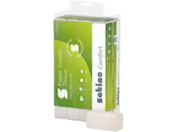 Satino Satino Comfort Papierhandtücher Format Tissue, W-Falz, 20,6 x 23 cm, 3.000 Blatt, weiß – Produktbild 1 von 1