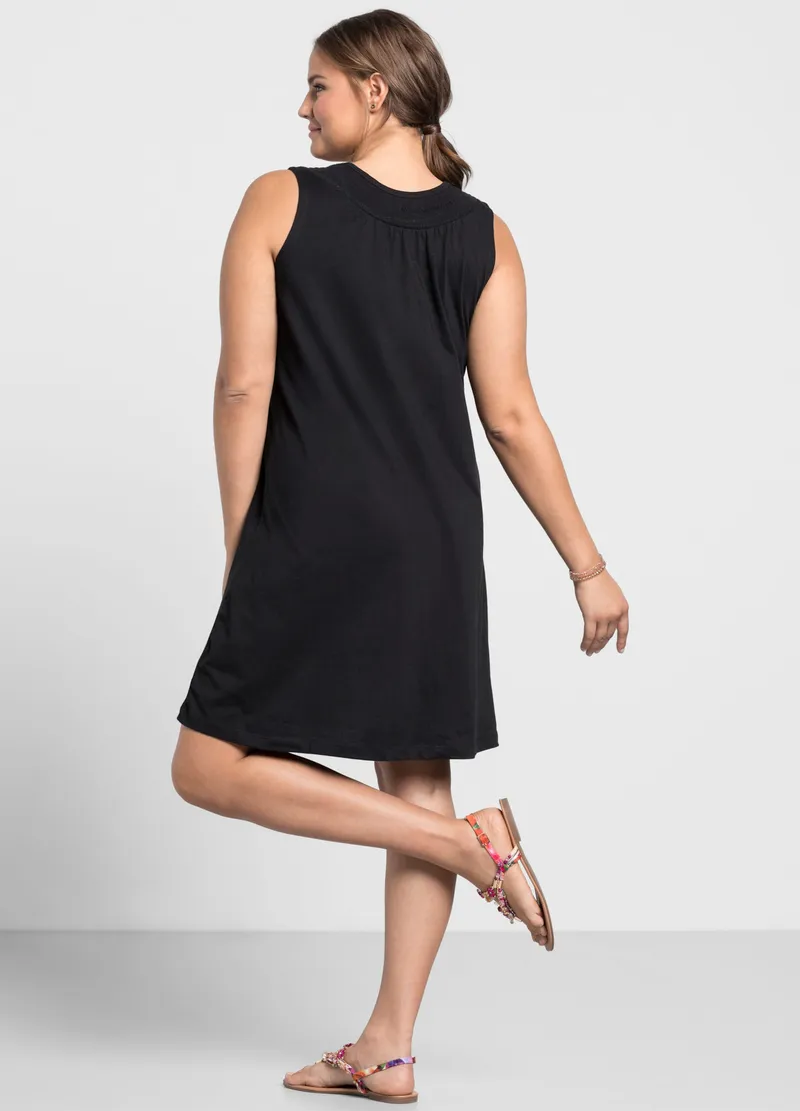 sheego Jerseykleid schwarz, Schwarz, – Produktbild 2 von 3