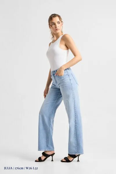 DAWN Damen Jeans ASH Barrel Leg Minimal Stretch DAWN Bio-Baumwolle, Bright blue, – Produktbild 4 von 5