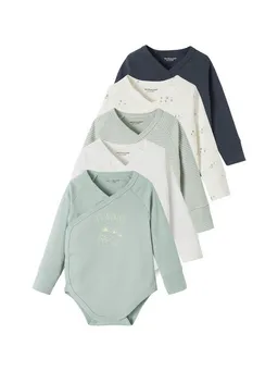 Vertbaudet Vertbaudet Body Mitwachsende Baby Wickelbodys 5er-Pack – Produktbild 1 von 1