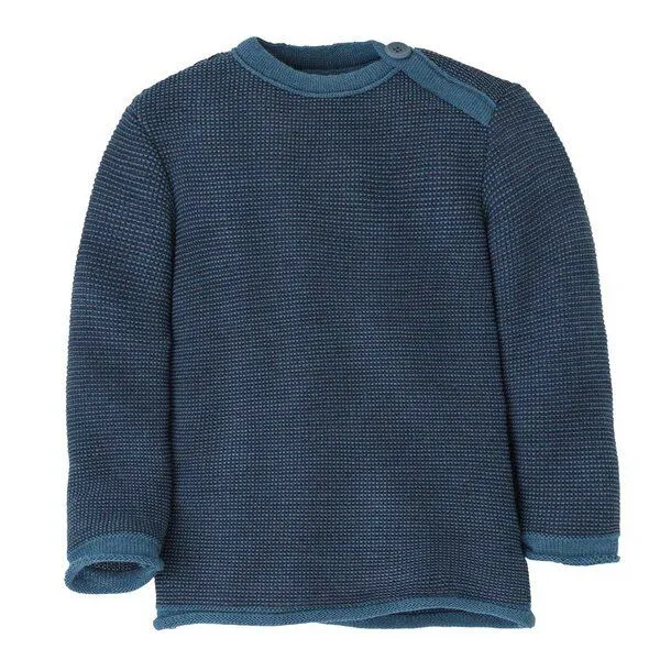 Disana Disana Baby Melange-Pullover mit Knopfverschluss kbT Merino, Rose, – Produktbild 3 von 7