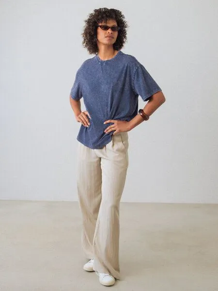 Honest Basics Honest Basics Hipster Shirt aus Bio- und recycelter Baumwolle, Denim, – Produktbild 3 von 4