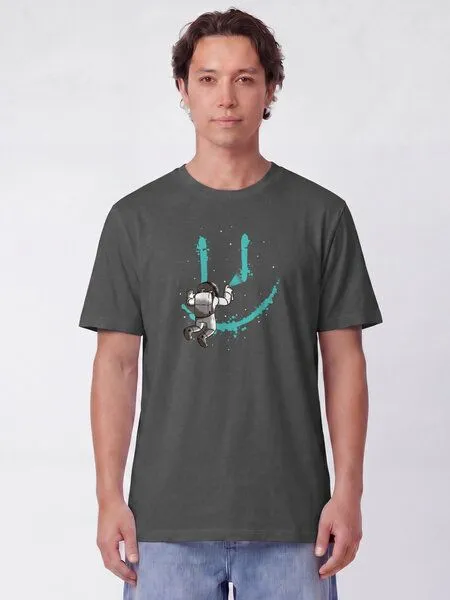 watapparel watapparel T-Shirt Unisex Graffiti Astronaut, Anthracite, – Produktbild 2 von 2