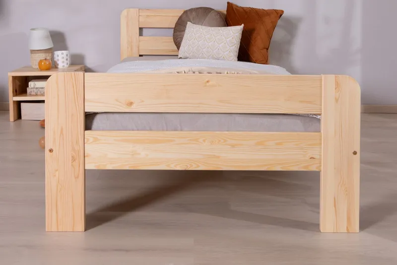TICAA TICAA Massivholzbett "Bert", FSC®-zertifiziert (Kiefer), Jugendbett, mit Lattenrost (90x200cm, 100x200cm, 140x200cm), ideal für das Kinder- und Jugendzimmer, Massivholz, Beige, – Produktbild 5 von 5