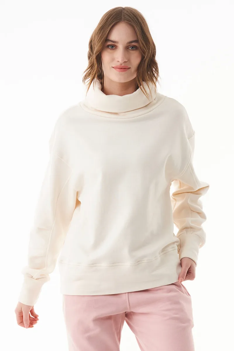 ORGANICATION ORGANICATION Damen vegan Pullover Rollkragen Bio-Baumwolle Off-White, Weiß, – Produktbild 2 von 2
