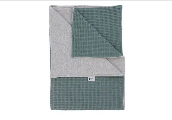 Hypf Hypf Babydecke Krabbeldecke Kuscheldecke Kinderwagendecke, Grün - grau, – Produktbild 2 von 3