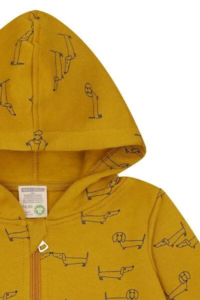 loud + proud loud + proud Babys & Kinder Sweatjacke mit Kapuze, GOTS-zertifiziert, Curry(gelb), – Produktbild 3 von 3