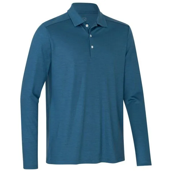 Kaipara - Merino Sportswear Kaipara - Merino Sportswear URBAN Merino Poloshirt Herren Langarm Regular 200, Light petrol, – Produktbild 2 von 2