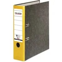 Falken 20 Falken Ordner "Recycling", Wolkenmarmor 250 g/m², DIN A4, RB 80 mm, gelb – Produktbild 1 von 1