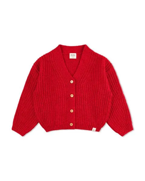 MATONA Matona Strickcardigan für Kinder aus Bio-Baumwolle und Wolle / V-Neck Cardigan, Poppy, – Produktbild 4 von 4