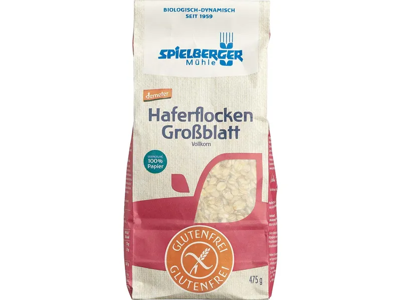 Spielberger Mühle Spielberger Mühle Bio-Haferflocken Großblatt, glutenfrei, 475 g – Produktbild 1 von 1