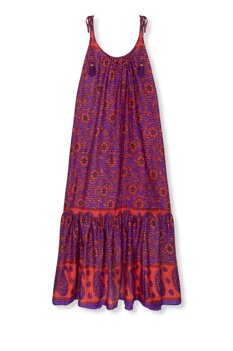 el.résidu el.résidu Damen vegan Kleid Myra Rot, Violett, – Produktbild 2 von 2