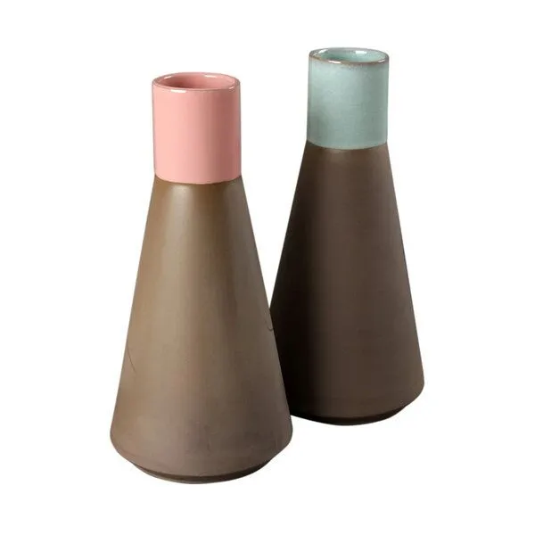 Blumenfisch Blumenfisch Vase Rhea – handgefertigte Steinzeugvase aus Berlin, Grau / türkis, – Produktbild 2 von 2
