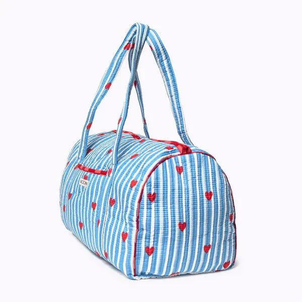 KIKOONI KIKOONI handgefertigte große Baumwolltasche "K. Shopper", "love edition" blue, – Produktbild 3 von 3