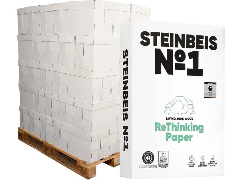 Steinbeis 300 x 500 Blatt Steinbeis Recycling Kopierpapier "No.1, ClassicWhite" DIN A4 – Produktbild 1 von 1