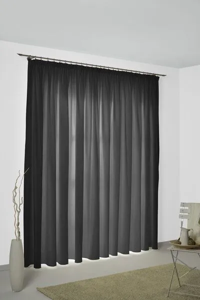 Nature by Adam Nature by Adam Vorhang aus 100% Bio-Baumwolle - Made in Germany - Uni Collection, Tiefschwarz, – Produktbild 7 von 7