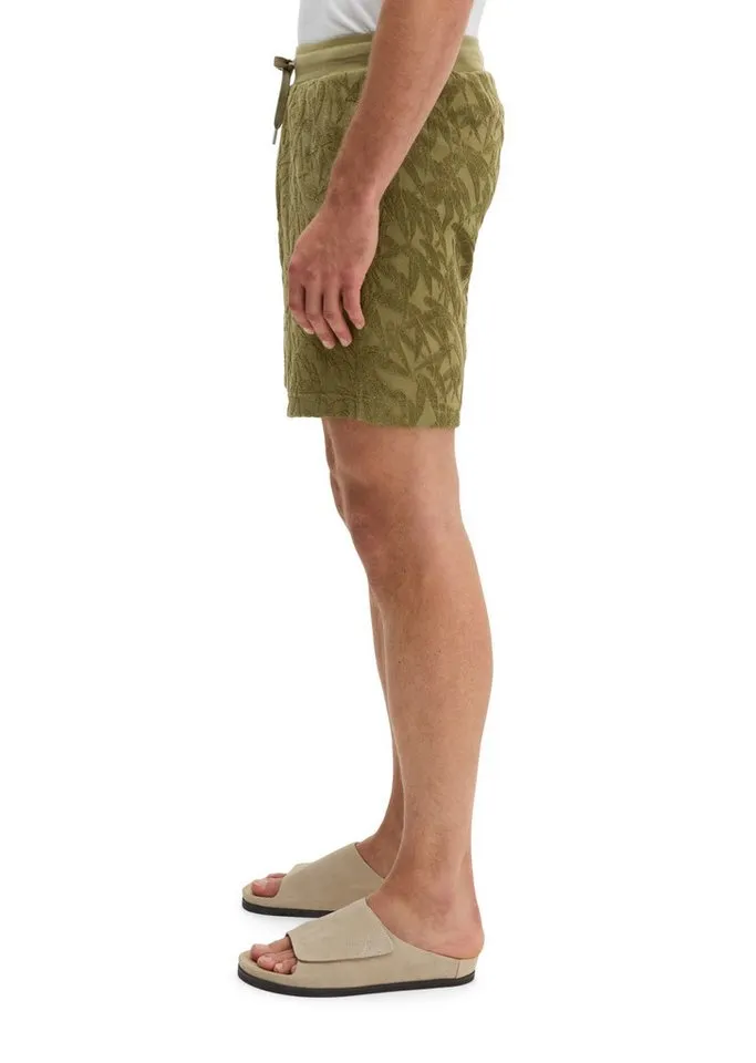 Marc O'Polo Marc O'Polo Shorts mit weichem Frottee-Blattmuster, Grün, – Produktbild 2 von 5