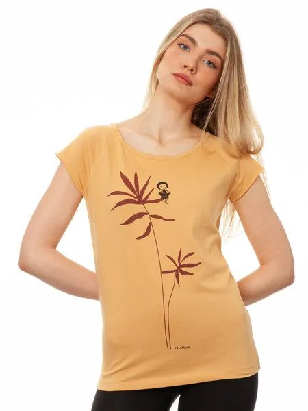 FellHerz FellHerz Damen T-Shirt Lesepalme Girl clay bio & fair & vegan – Produktbild 2 von 2
