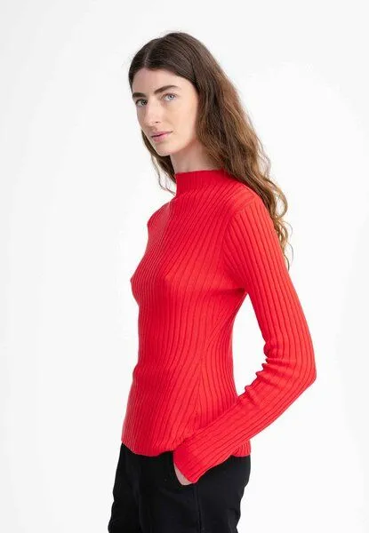 MELA MELA Strickpullover Style NAMARI aus 100% Bio-Baumwolle, Poppy, – Produktbild 2 von 4