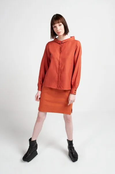 SHIPSHEIP SHIPSHEIP MAE - Damen Bluse aus TENCEL Lyocell, Rost (orange), – Produktbild 3 von 4
