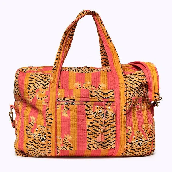 KIKOONI KIKOONI handgefertigte große Reisetasche TRAVELER BAG, Poppy tiger sunset, – Produktbild 4 von 4