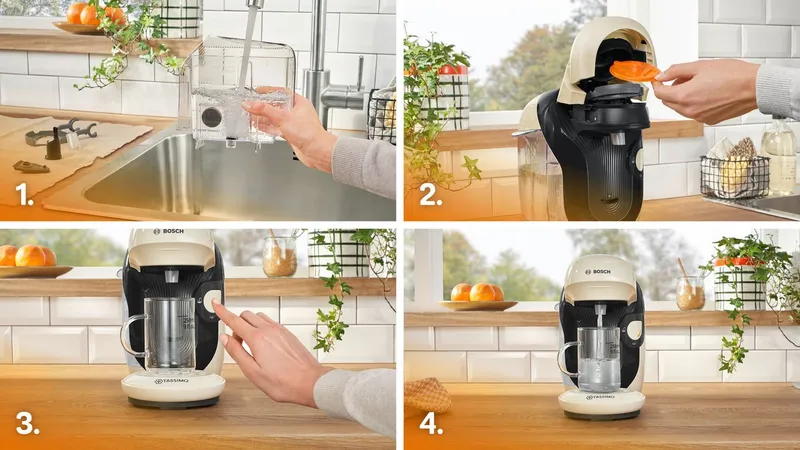 Tassimo Tassimo Kapselmaschine style friendly TAS117E, über 70 Getränke, platzsparend, geeignet für alle Tassen, Wassertank 0,7 L, Beige, – Produktbild 4 von 5
