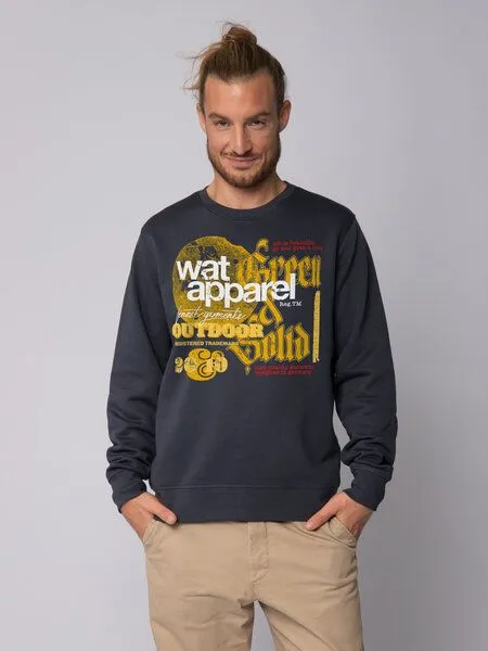 watapparel watapparel Sweatshirt Unisex LIMITED EDITION LOGO PRINT 02, India ink grey, – Produktbild 2 von 3