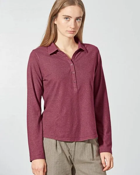 HempAge HempAge Blusenshirt Hanf/Biobaumwolle, Tinto(rot), – Produktbild 3 von 4