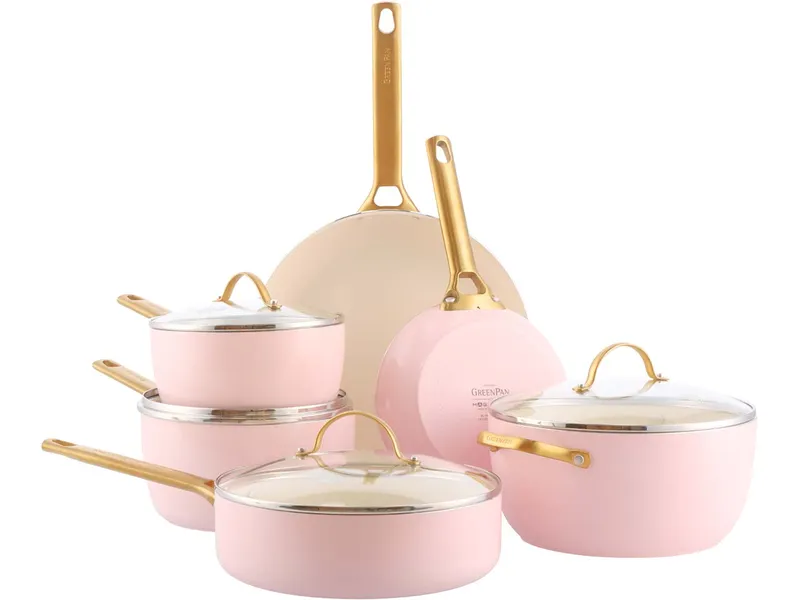 Greenpan GreenPan Pfannen- & Topfset "Padova Reserve" 6er-Set, rosa – Produktbild 2 von 3
