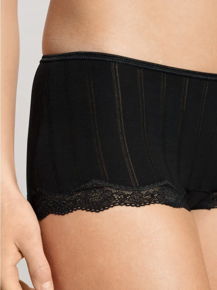 CALIDA CALIDA Panty Etude Toujours Jacquard-Optik, Low-Cut, feminin, elastisch, bequem, pillingarm, Schwarz, – Produktbild 4 von 5