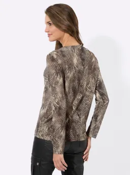 Witt Langarmshirt dunkeltaupe-braun-bedruckt – Produktbild 1 von 1