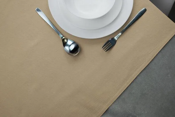jilda-tex jilda-tex Tischläufer Renforce 100% Bio-Baumwolle Uni 50x160cm, Sand, – Produktbild 3 von 4