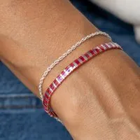 juni juni Tila Armband Pink Silber - optional mit Silberarmband aus recyceltem Silber - gefertigt in Deutschland – Produktbild 1 von 1