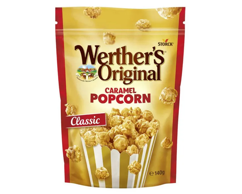 Werther's Knabberei, Werthers Original Caramel Popcorn Classic knackig süßer Snack 140g – Produktbild 1 von 3