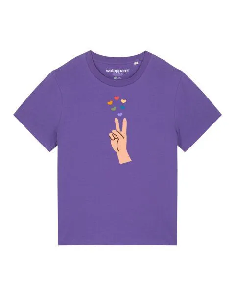 watapparel watapparel T-Shirt Frauen Spread Love, Purple love, – Produktbild 1 von 3
