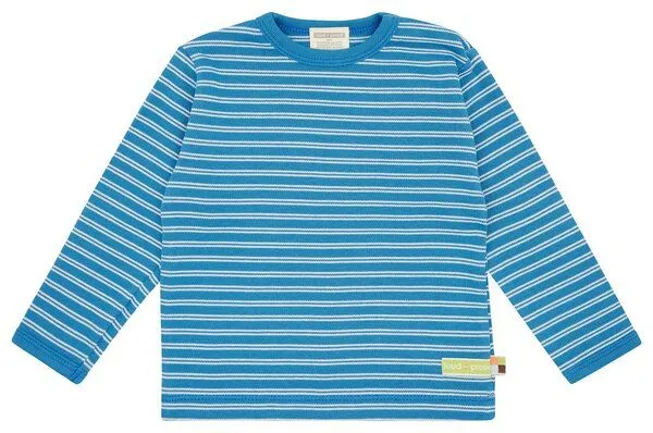 loud + proud loud + proud Babys & Kinder Shirt langarm gestreift, GOTS-zertifiziert, Azur(blau), – Produktbild 2 von 2