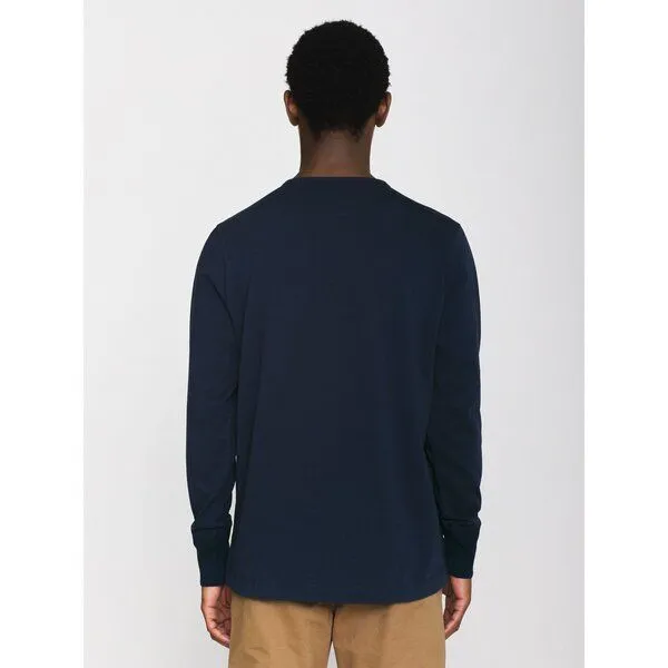 KnowledgeCotton Apparel KnowledgeCotton Apparel Sweatshirt - BO long sleeve henley - aus Bio-Baumwolle, Blau (total eclipse), – Produktbild 2 von 6