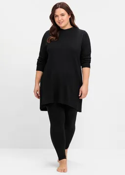 sheego sheego T-Shirt Sweatshirt Langarm aus Interlock, im Vokuhila-Schnitt – Produktbild 1 von 1