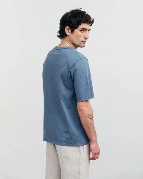Rotholz Rotholz Strukturiertes T-Shirt, Stone blue, – Produktbild 4 von 4