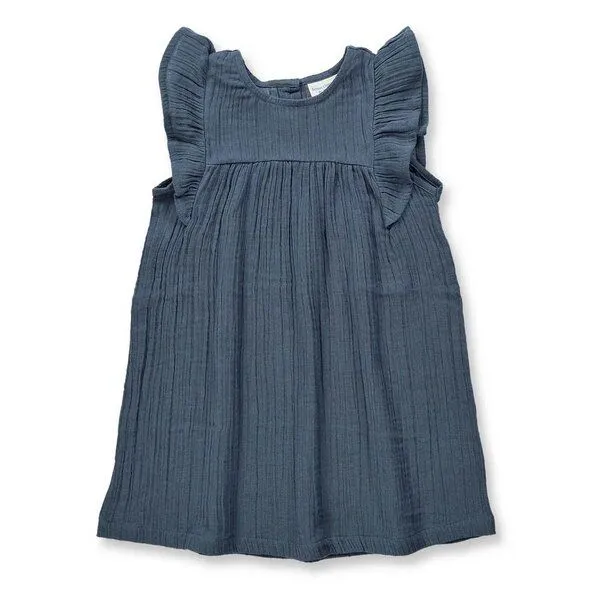 Sense Organics sense-organics Mädchenkleid Franja aus Musselin von Sense Organics, Blaugrau, – Produktbild 1 von 1