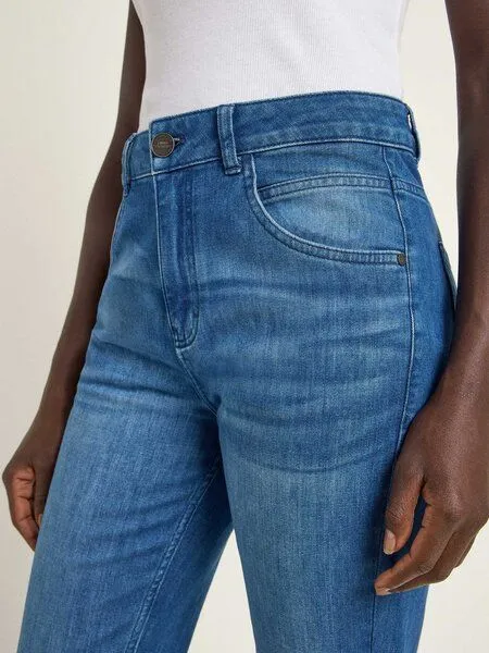 LANIUS LANIUS Flared Jeans (GOTS) aus Bio-Baumwolle, Mid blue denim, – Produktbild 6 von 6