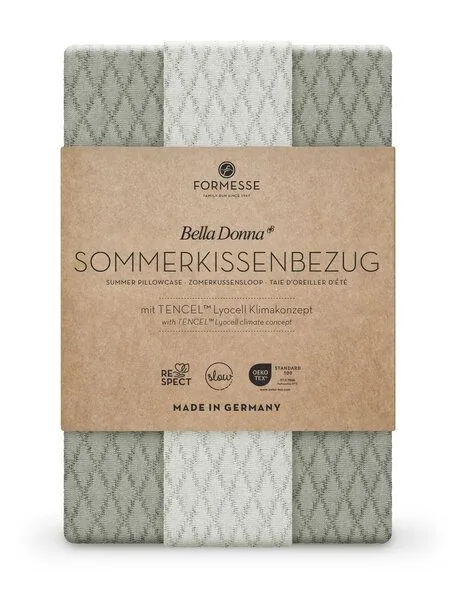 formesse formesse Bella Donna Sommerkissenbezug, Doubleface kühlt in heißen Sommernächten, Graugrün, – Produktbild 1 von 4