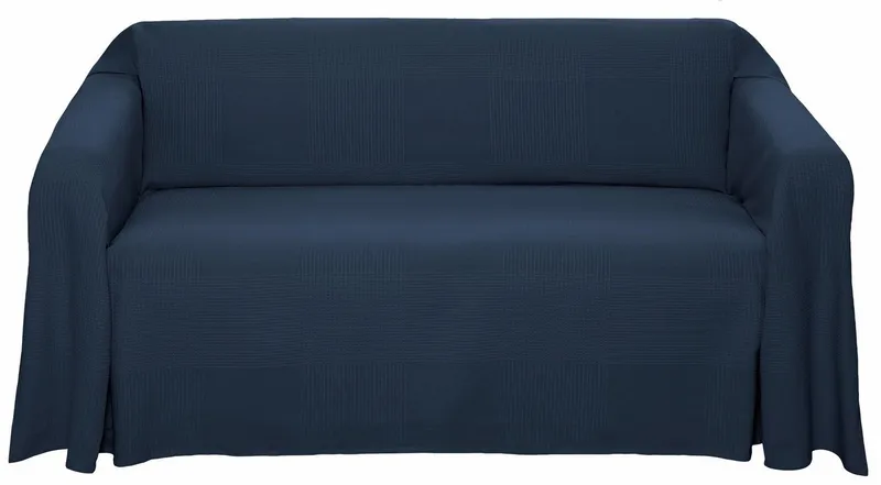 OTTO home Tagesdecke Mira, leichte Tagesdecke aus 100% Baumwolle, uni Überwurf, ohne Füllung, Blau, – Produktbild 5 von 6