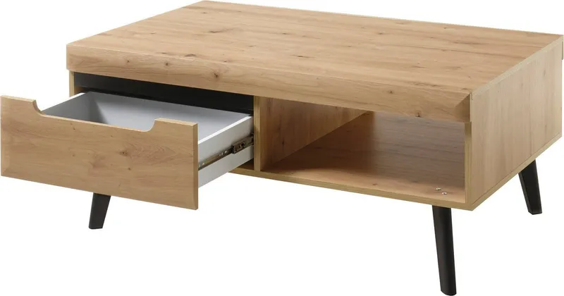 Home affaire Couchtisch Torge, Beistelltisch, Wohnzimmertisch, Tisch, Sofatisch (1-St), Schubkästen und Ablagefach, in drei Farben verfügbar, Braun, – Produktbild 4 von 8